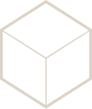 Empty three-dimensional wireframe of a cube.